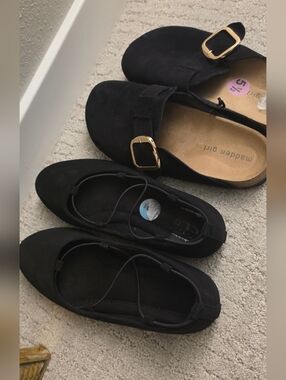 2 Pairs Of Black Shoes, Flats And Clogs